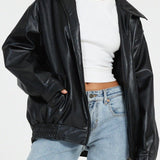 Clara – Oversized Damen Kunstlederjacke