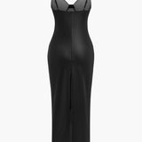 Sophia - Lederoptik Maxikleid Damen