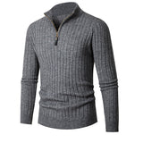 Gerippter – Strickpullover mit Reißverschluss