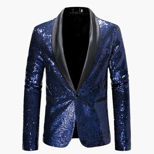 Herren Elegantes Pailletten Sakko – Stilvoller Party- und Bühnenblazer im zeitgemäßen Design