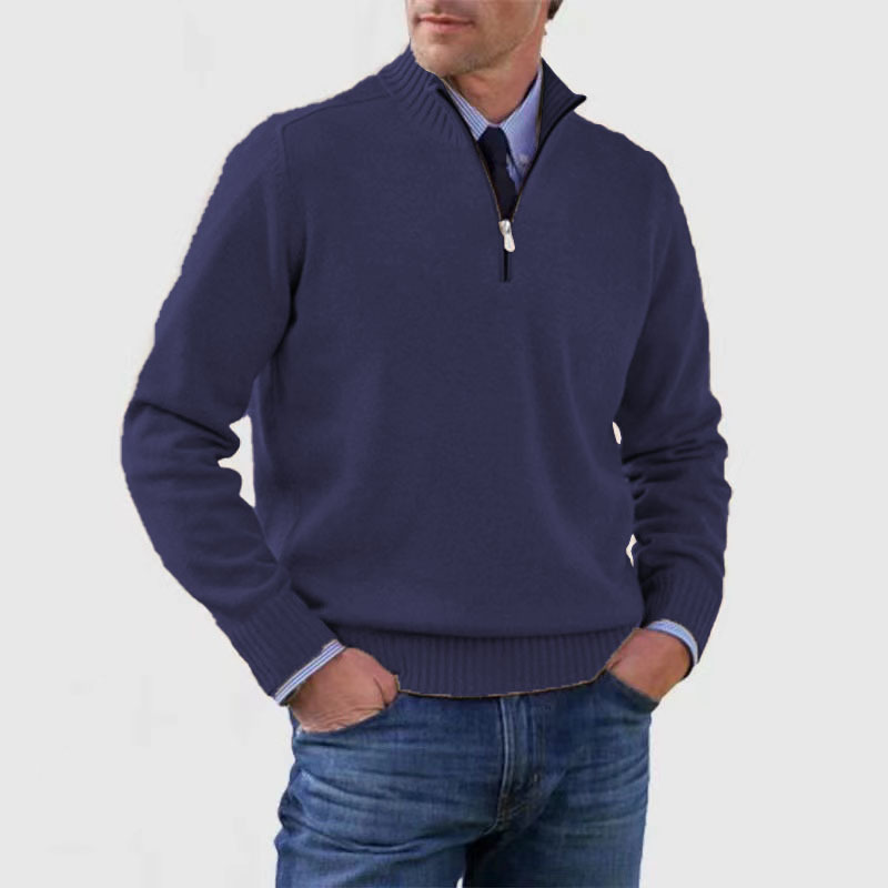 Hermann | Eleganter Herrenpullover mit Halbreißverschluss