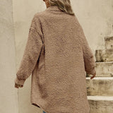Halie | Bequeme Teddy-Jacke mit Knopfleiste & Brusttaschen