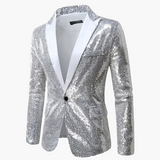 Herren Elegantes Pailletten Sakko – Stilvoller Party- und Bühnenblazer im zeitgemäßen Design