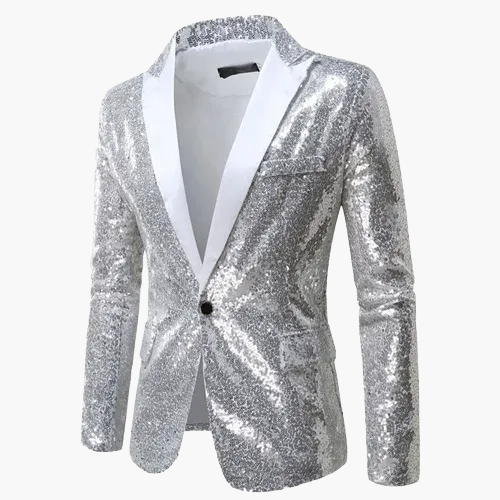 Herren Elegantes Pailletten Sakko – Stilvoller Party- und Bühnenblazer im zeitgemäßen Design