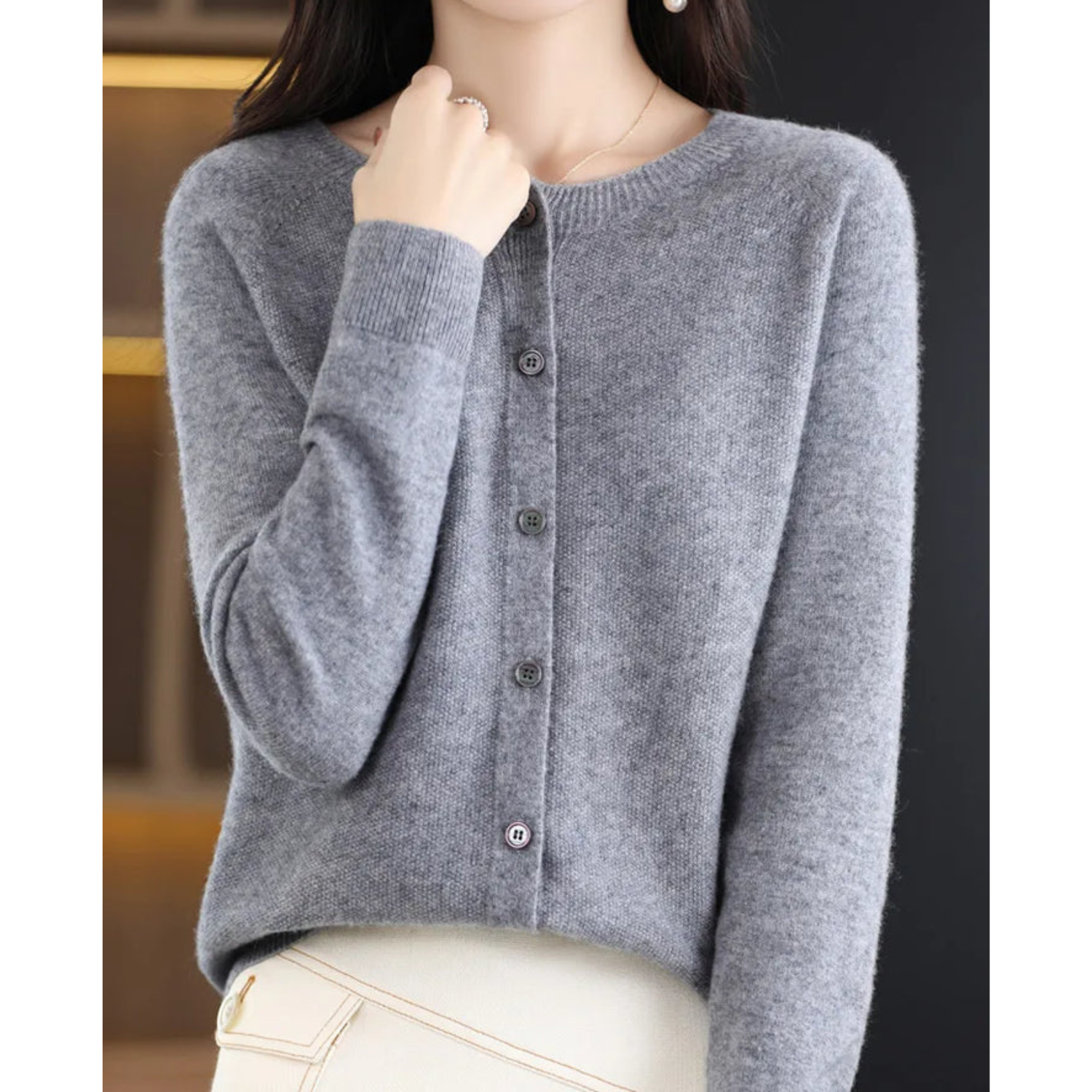 DANIELLE | Women's Crew Neck Cardigan