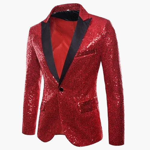 Herren Elegantes Pailletten Sakko – Stilvoller Party- und Bühnenblazer im zeitgemäßen Design
