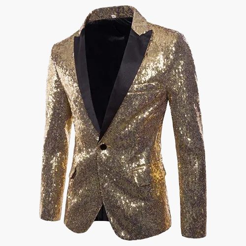 Herren Elegantes Pailletten Sakko – Stilvoller Party- und Bühnenblazer im zeitgemäßen Design