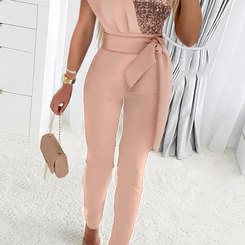 Charlotte – Glitzernder Ein-Schulter-Jumpsuit für Damen