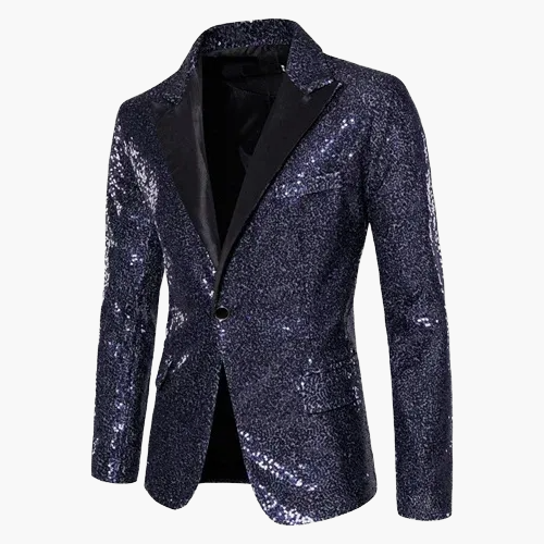 Herren Elegantes Pailletten Sakko – Stilvoller Party- und Bühnenblazer im zeitgemäßen Design