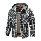 Herrenwear – Karo-Kapuzenjacke
