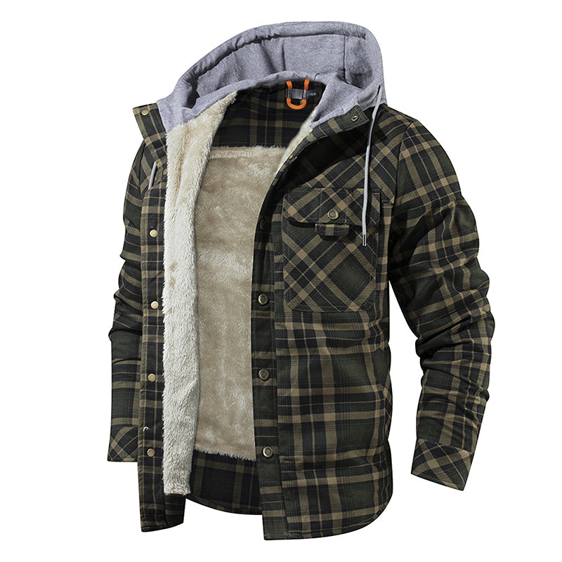 Herrenwear – Karo-Kapuzenjacke