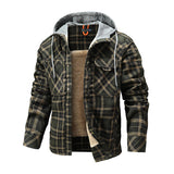 Herrenwear – Karo-Kapuzenjacke