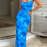 Mediterranea - Maxikleid mit Aquarellmuster