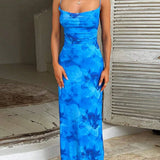 Mediterranea - Maxikleid mit Aquarellmuster