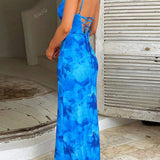 Mediterranea - Maxikleid mit Aquarellmuster