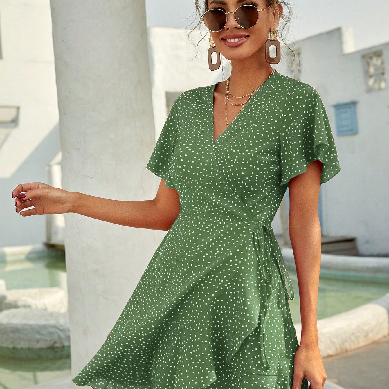 Noiré - Wickelkleid mit Punkten