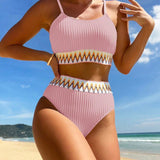 SwimShape – High-Waist Chevron Bikini