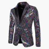 Herren Elegantes Pailletten Sakko – Stilvoller Party- und Bühnenblazer im zeitgemäßen Design