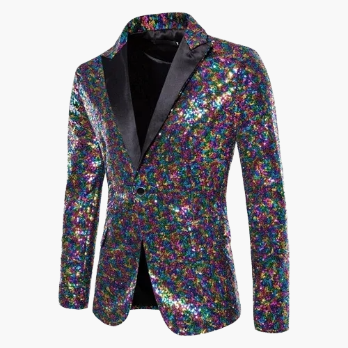Herren Elegantes Pailletten Sakko – Stilvoller Party- und Bühnenblazer im zeitgemäßen Design