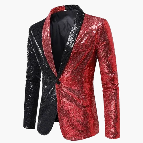 Herren Elegantes Pailletten Sakko – Stilvoller Party- und Bühnenblazer im zeitgemäßen Design