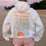 Oversize Damen-Hoodie mit Sunset-Print „Let’s Watch the Sunset“