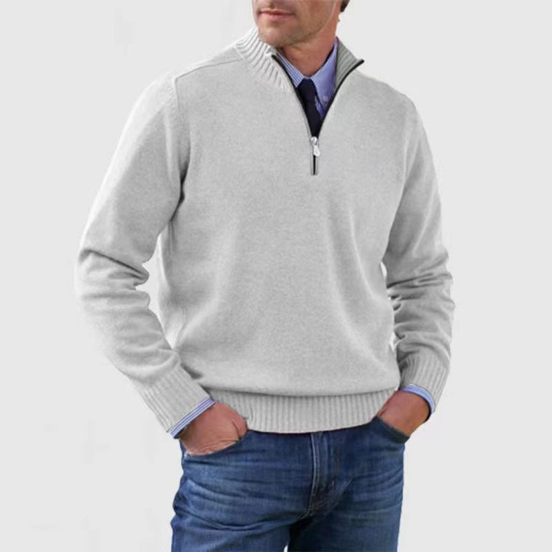Hermann | Eleganter Herrenpullover mit Halbreißverschluss