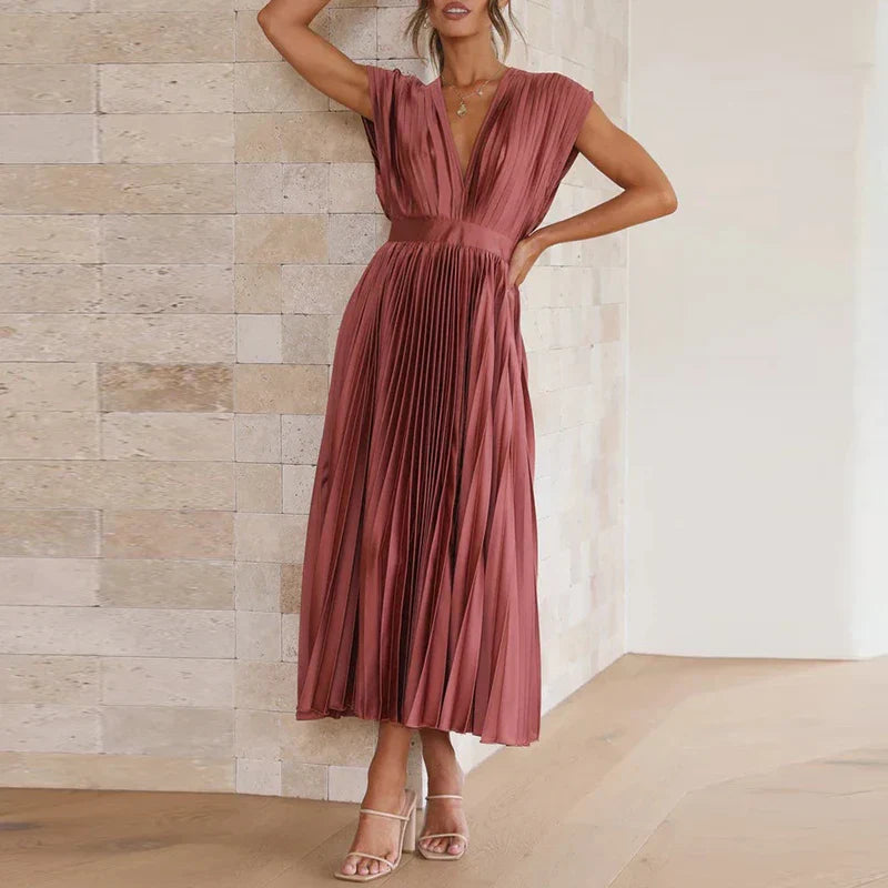 Harriet - Falten-Maxikleid