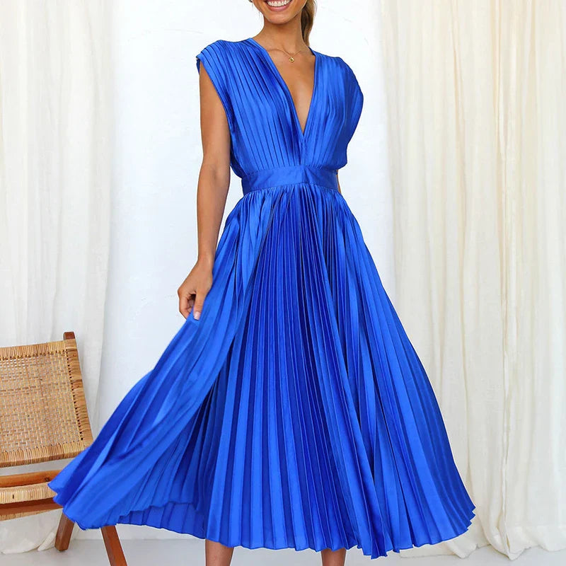 Harriet - Falten-Maxikleid