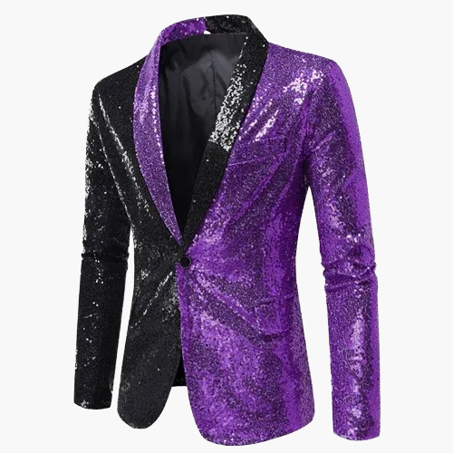 Herren Elegantes Pailletten Sakko – Stilvoller Party- und Bühnenblazer im zeitgemäßen Design