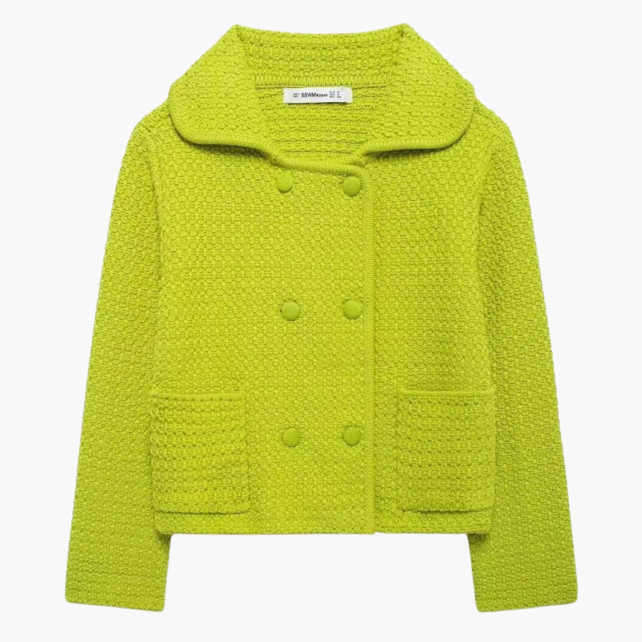 Dietlinde | Texturierte zweireihige Strickjacke