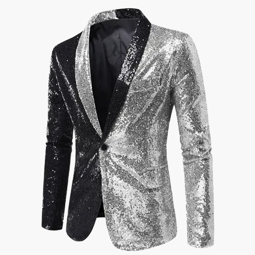 Herren Elegantes Pailletten Sakko – Stilvoller Party- und Bühnenblazer im zeitgemäßen Design