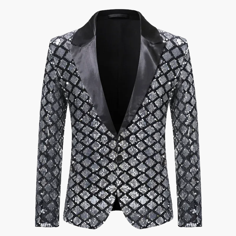 Herren Elegantes Pailletten Sakko – Stilvoller Party- und Bühnenblazer im zeitgemäßen Design