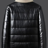 Klassische Herren-Lederjacke mit Sherpa-Kragen