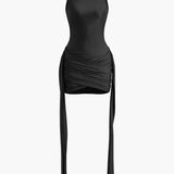 Vera - High-Neck Minikleid Drapiert