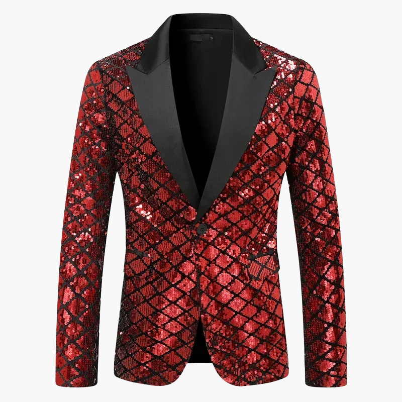 Herren Elegantes Pailletten Sakko – Stilvoller Party- und Bühnenblazer im zeitgemäßen Design