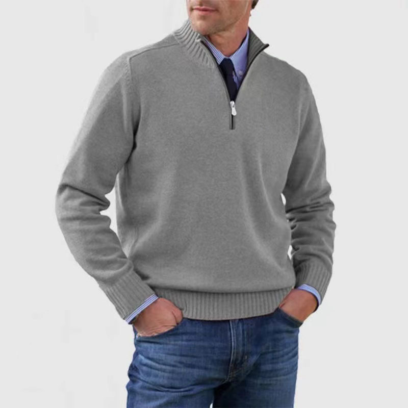 Hermann | Eleganter Herrenpullover mit Halbreißverschluss