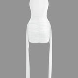 Vera - High-Neck Minikleid Drapiert
