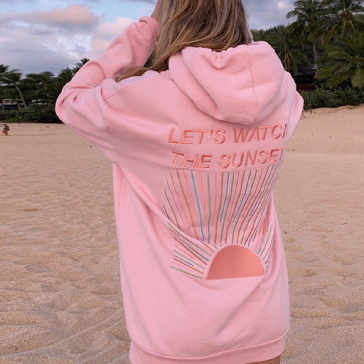 Oversized Hoodie mit Sunset-Print – Lässig, Cozy & Sommer-ready