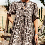 Chiara - Damen Leopardenkleid