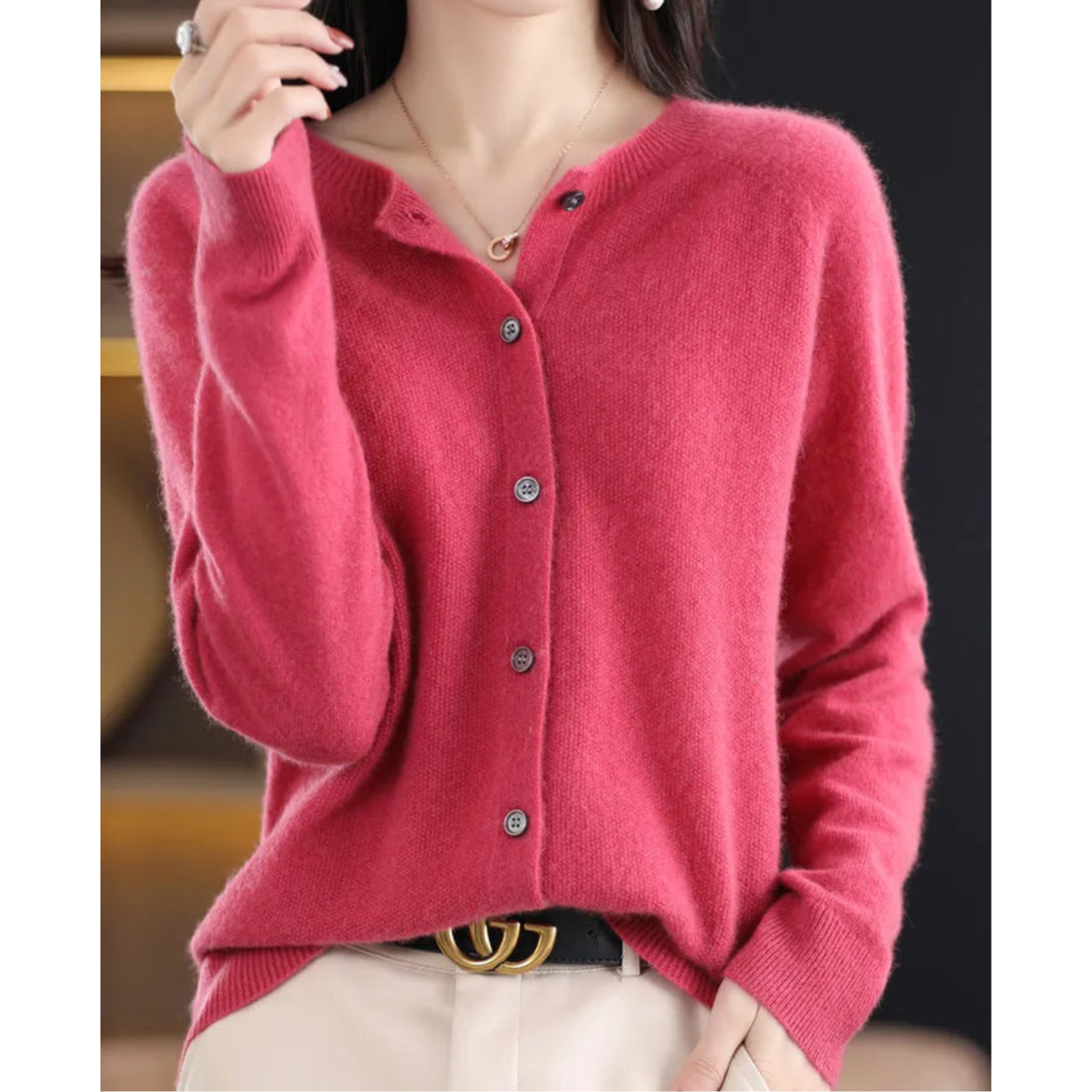DANIELLE | Women's Crew Neck Cardigan