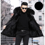 Luxuriöser – Herrenmantel mit Kunstfell