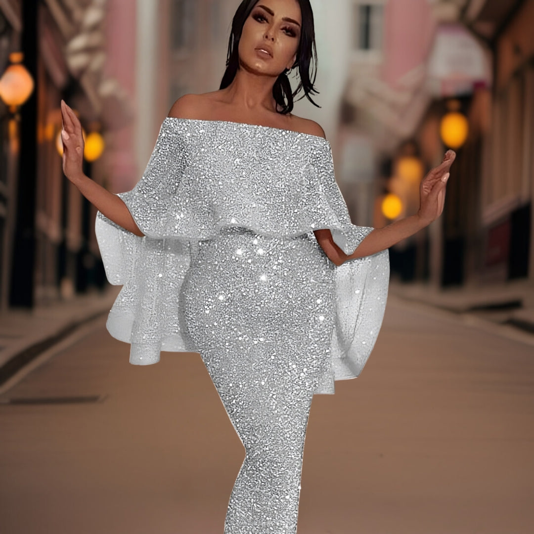 Verona - Schulterfreies Maxikleid