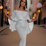 Verona - Schulterfreies Maxikleid