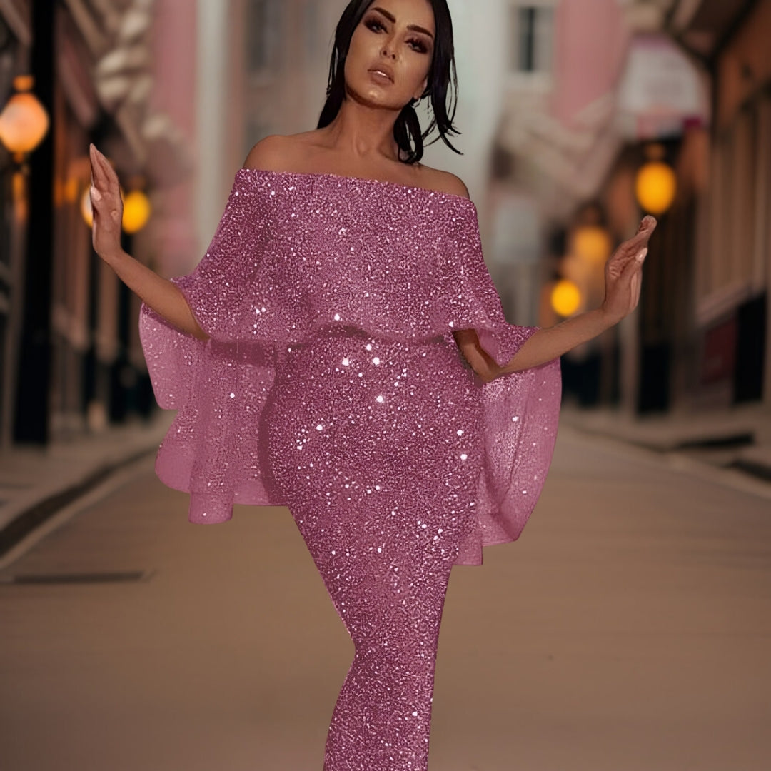 Verona - Schulterfreies Maxikleid