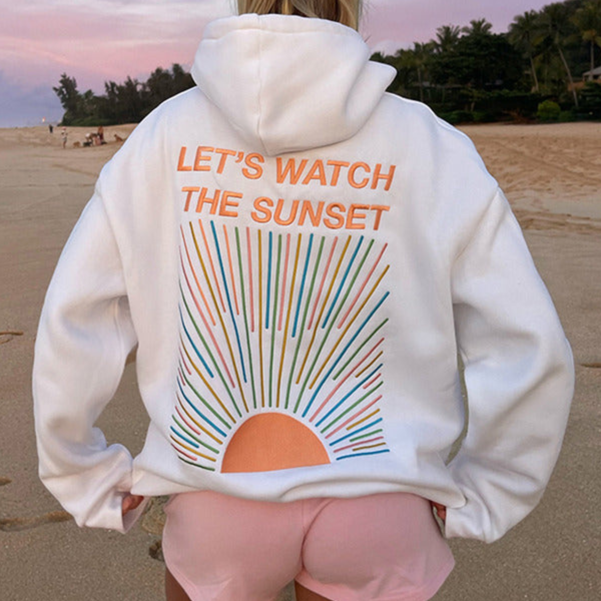 Oversized Hoodie mit Sunset-Print – Lässig, Cozy & Sommer-ready