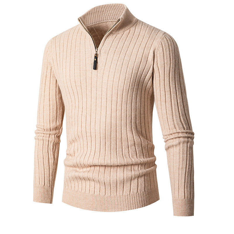 Gerippter – Strickpullover mit Reißverschluss