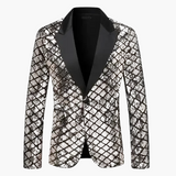 Herren Elegantes Pailletten Sakko – Stilvoller Party- und Bühnenblazer im zeitgemäßen Design