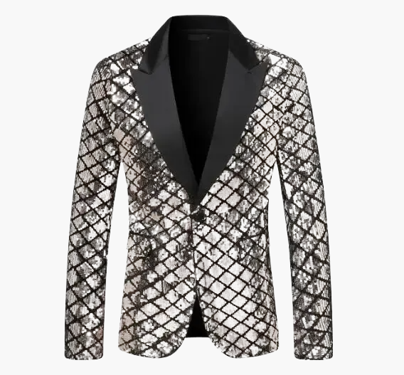 Herren Elegantes Pailletten Sakko – Stilvoller Party- und Bühnenblazer im zeitgemäßen Design