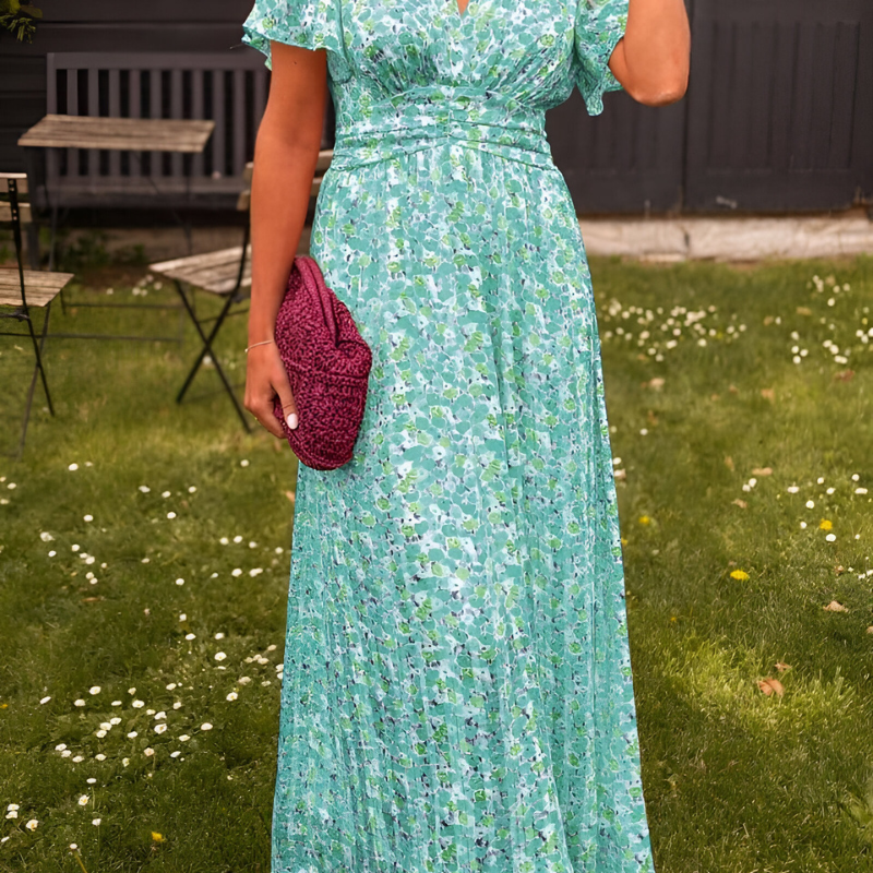 Ava – Maxikleid mit V-Ausschnitt und Blumenmuster