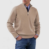 Hermann | Eleganter Herrenpullover mit Halbreißverschluss
